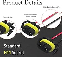 Vista 3 de HAOBO 4 unidades 9005 9006 9012 H11 H8 881 hembra adaptador de cableado arnés de cables cables cables portalámparas de coche para faros delanteros