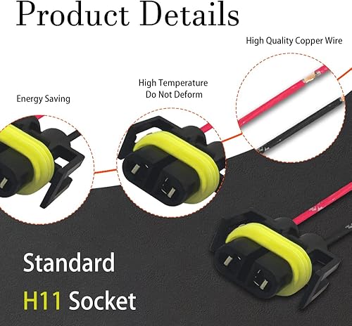 Miniatura 10 de HAOBO 4 unidades 9005 9006 9012 H11 H8 881 hembra adaptador de cableado arnés de cables cables cables portalámparas de coche para faros delanteros y