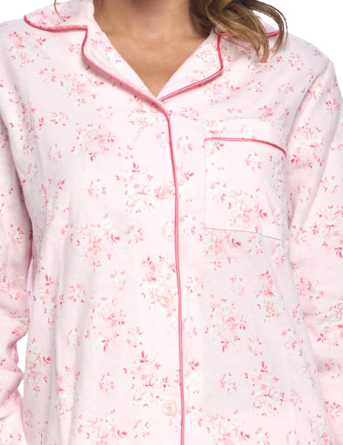 Casual Nights Women's Flannel Long Sleeve PJ's Button Down Sleepwear Pajama Set - Image 5