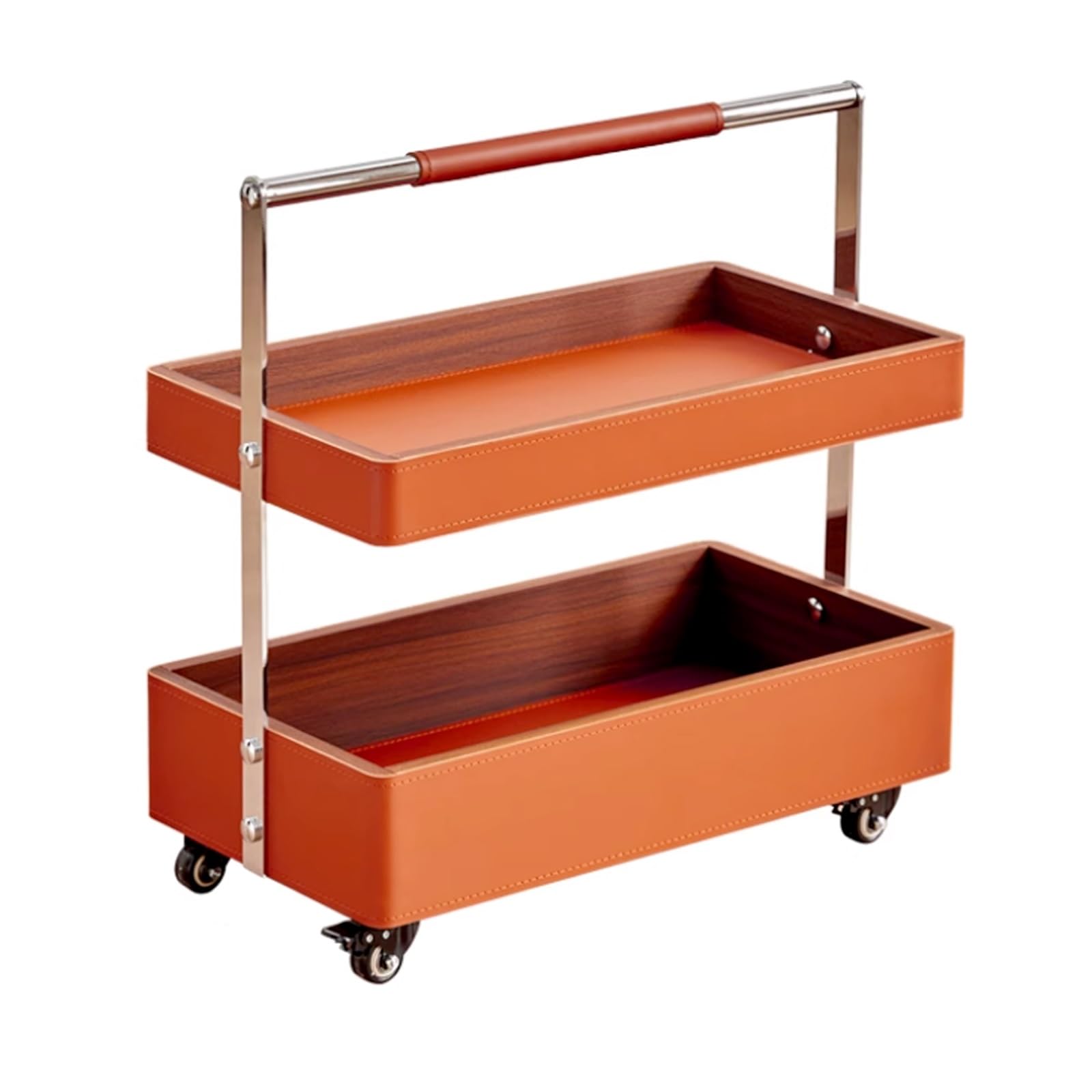 Table d'appoint de canapé flexible double plateau et roues 360