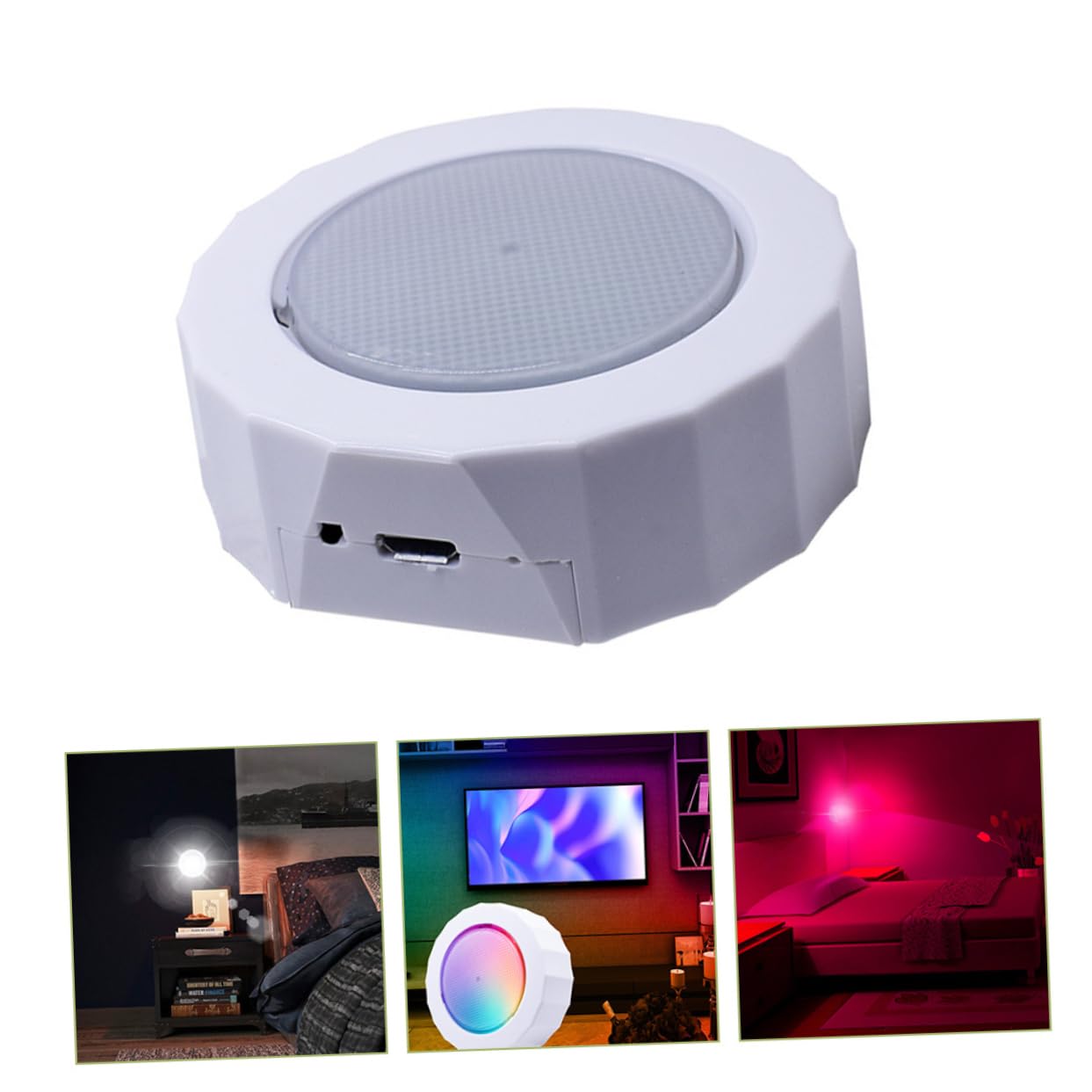 Lámpara Luz Nocturna inalámbrica Luz Nocturna LED Luz de Ambiente Lámpara Nocturna Recargable de PVC Blanca para niños pequeños lámpara