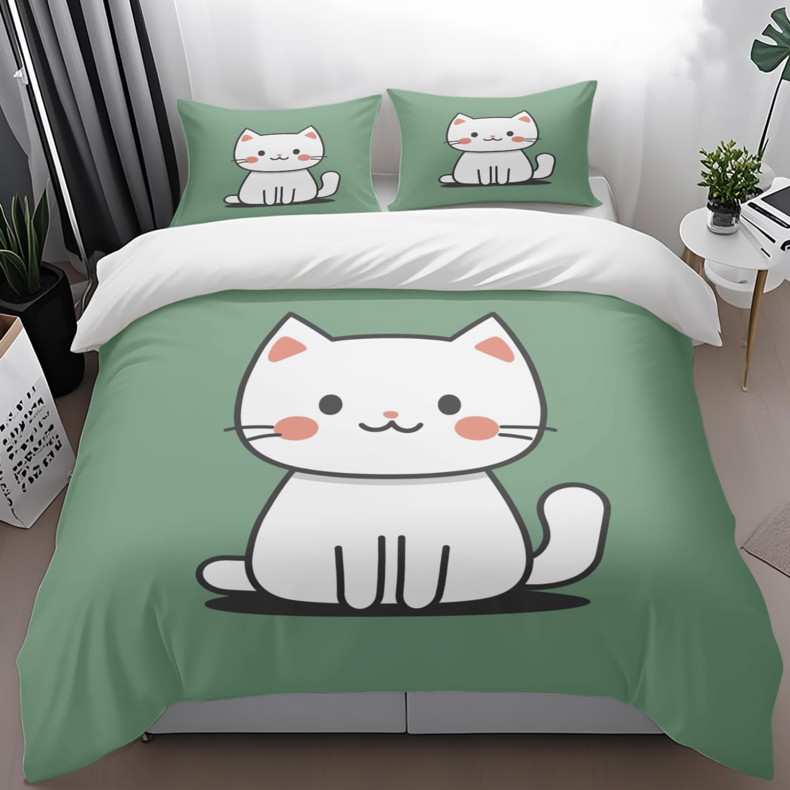 Parure de lit vert de qualité supérieure en microfibre brossée premium