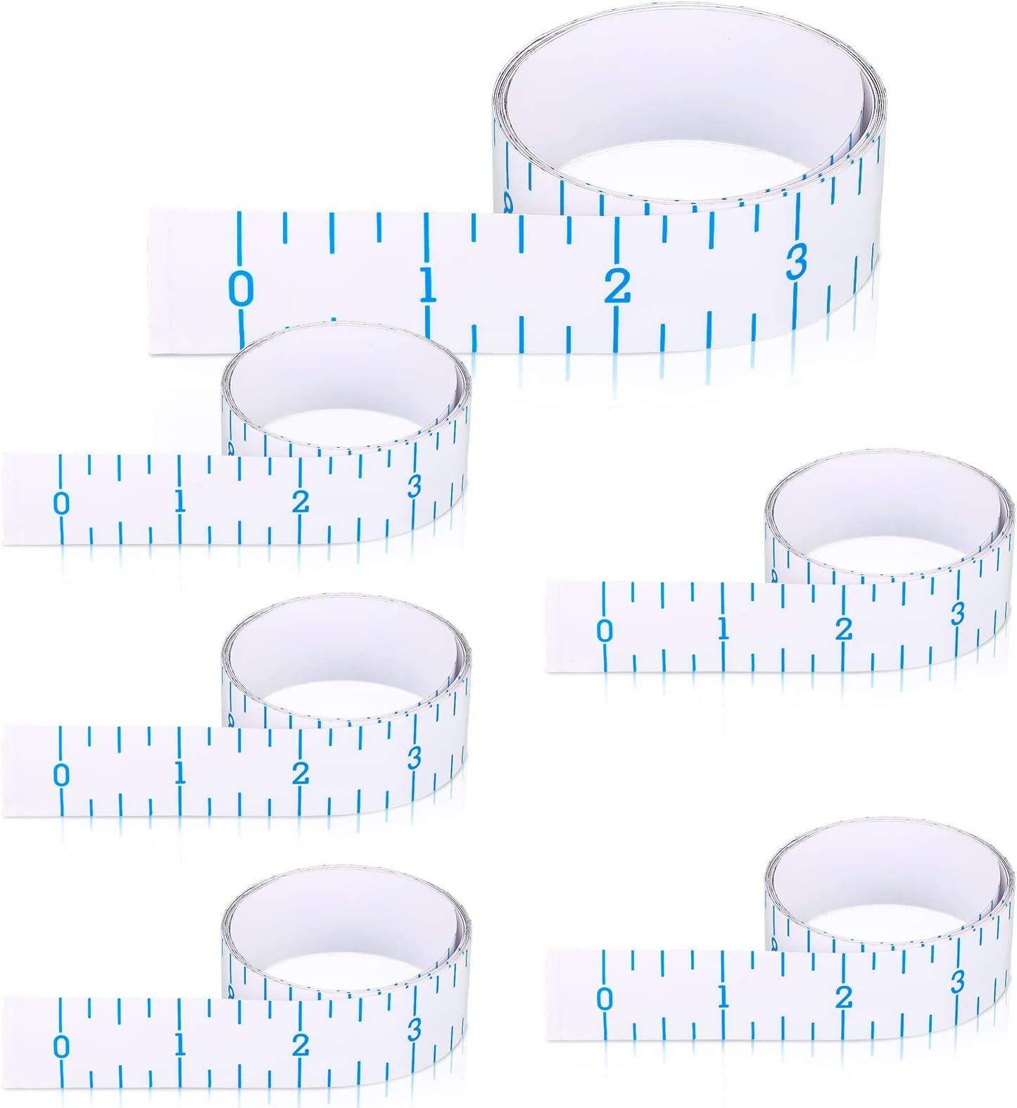 Kathfly 6 Pcs Fish Ruler Decal Fish Measuring Tape Sticker for Boat Adhesive Fishing Ruler Transparent Waterproof Fish Sticker Clear Tape Measure for Boats Kayak Net Gaff Fishing Accessories (50 Inch)