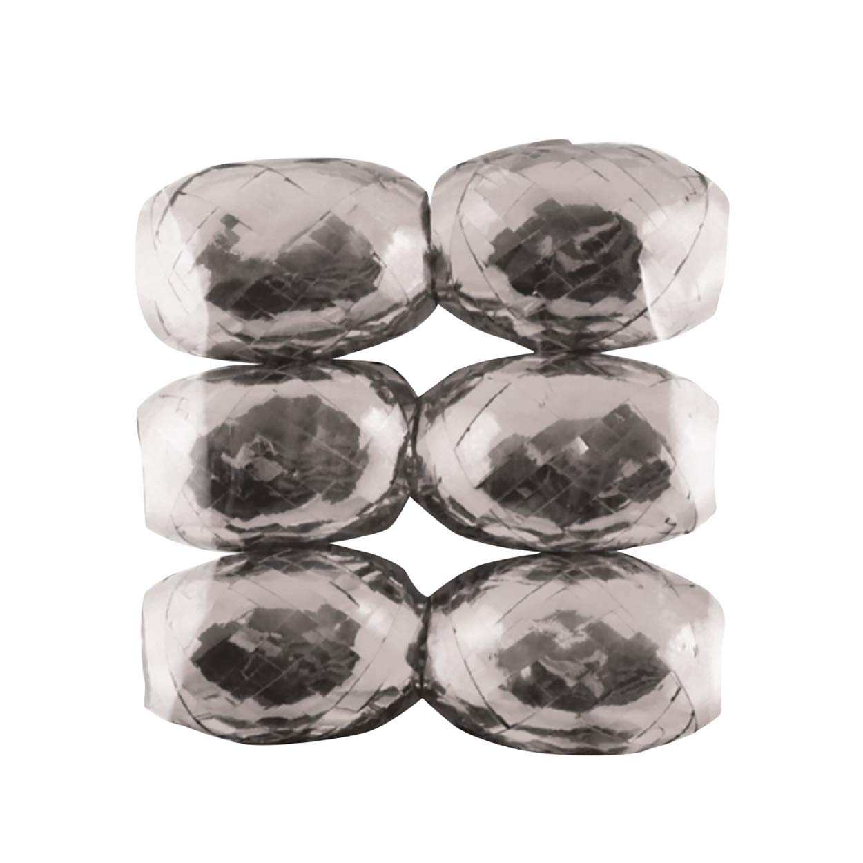 North Pole Christmas Ribbon Cops (Pack of 6), Silver, One size