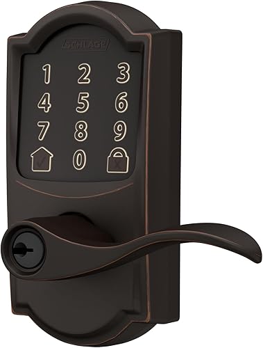 Miniatura 11 de Schlage FE789WB CAM 716 Acc Encode WiFi Accent Lever Smart Lock, Cerradura Inteligente de Palanca Accent de Entrada sin Llave con Pantalla Táctil