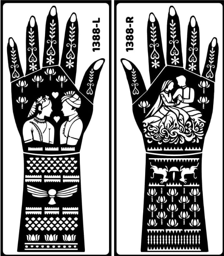 Mehndi Tattoo Stickers for Women & Girls | Full Hand Floral Mehandi Stencil Design | Waterproof & Long-Lasting Temporary | Easy to Apply Art for Bridal, Wedding, Party & Festival Use With Free 2 Stickers (1 Pair) (Deisgn15)-image-22