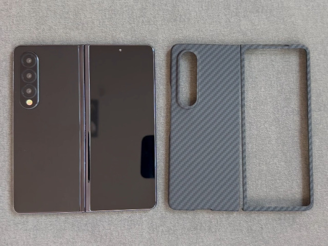 glaxy z fold 4 256bg グレーアラミドケースガラスフィルム付 Amazon.co.jp: Galaxy Z Fold 4対応アラミド繊維ケース memumi 0.5mm極