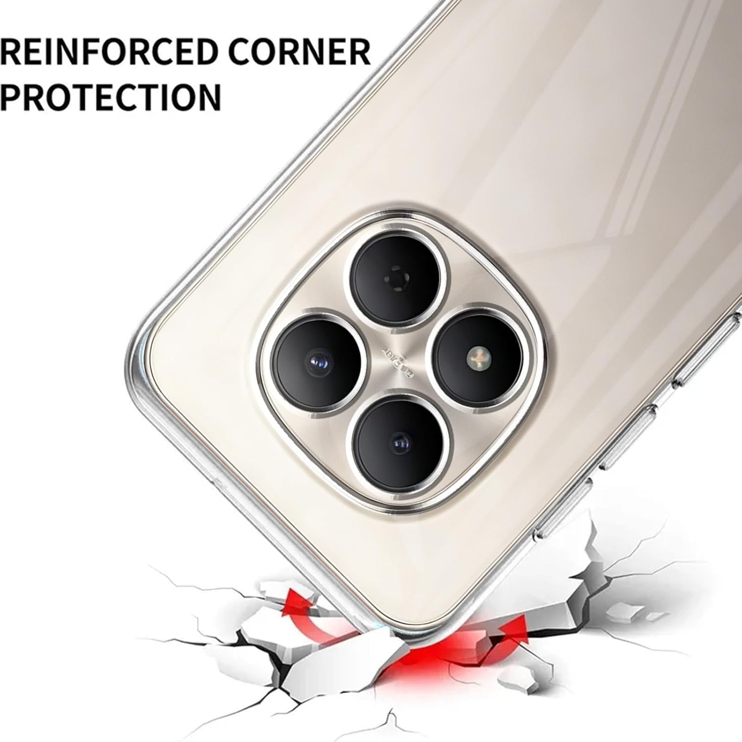 Captor Cover Xiaomi Redmi Note 15 Pro 5G, Custodia Trasparente in Silicone Morbido, Sottile, Anti-Graffio, Protezione Fotocamera, Anti-Ingiallimento, Resistente per Cover Redmi Note 15 Pro 5G