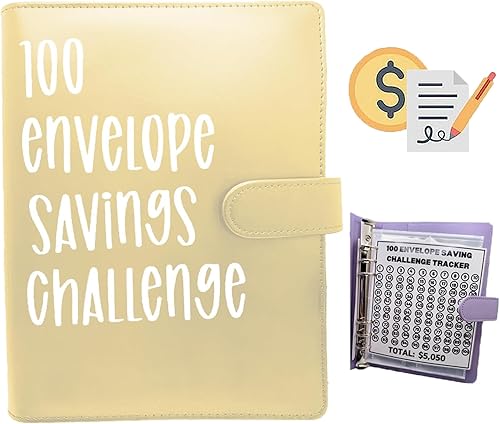 Carpeta de desafío de 100 sobres, hojas de desafíos de ahorro, forma fácil y divertida de ahorrar $5,050, carpeta de presupuesto con sobres de disponible en Yaxa Costa Rica
