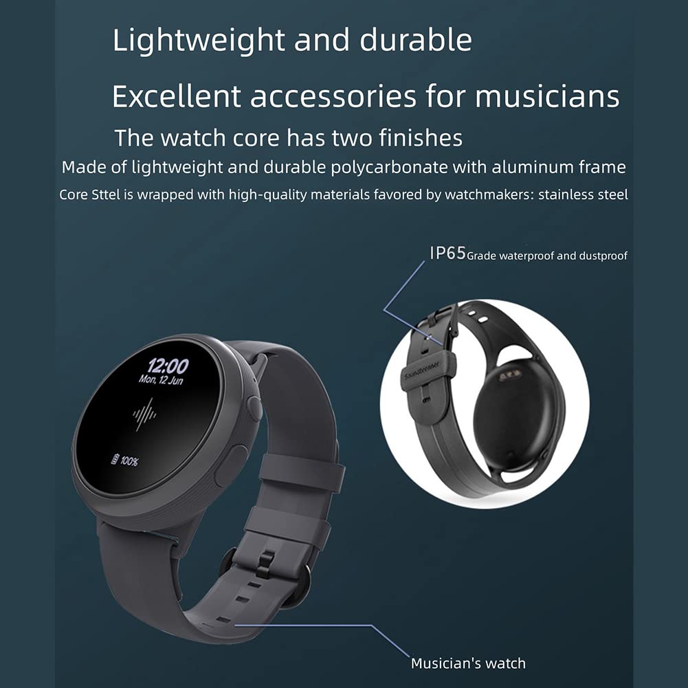 Se puede usar metrónomo, metrónomo de vibración inteligente, reloj de pulsera multifuncional, con recordatorio de iluminación, adecuado para instrumentos infantiles / adultos para tocar todos los
