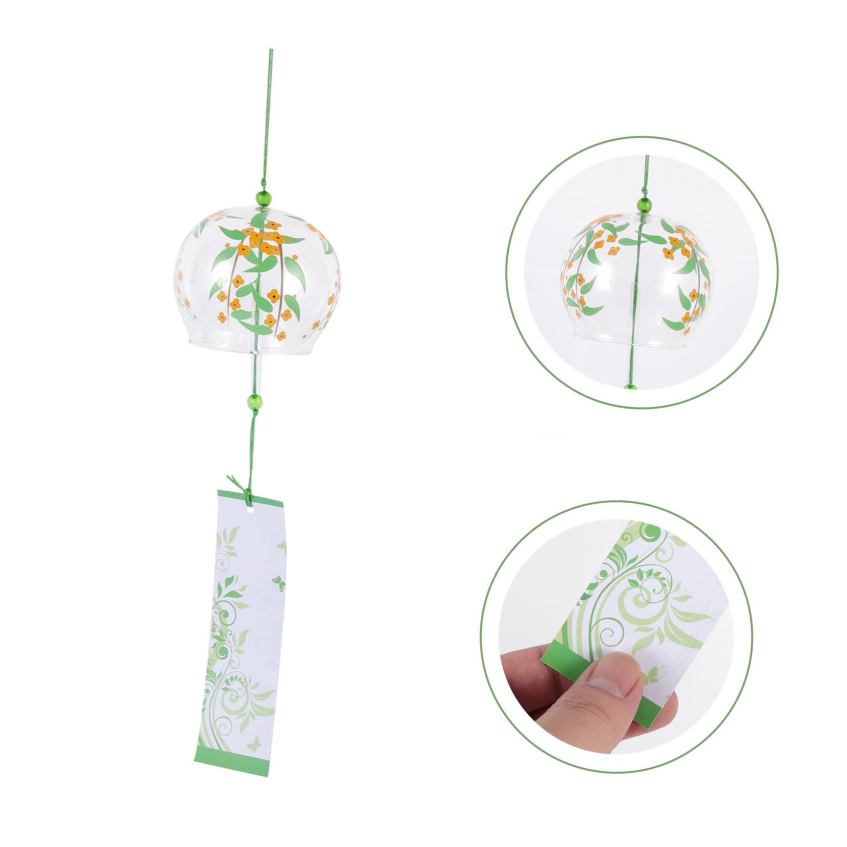 VICASKY Campanelli a Vento in Vetro Colorato 4 Pezzi Suono Cristallino Decorazione Sospesa per Giardino e Balcone Stile Semplice ed Elegante