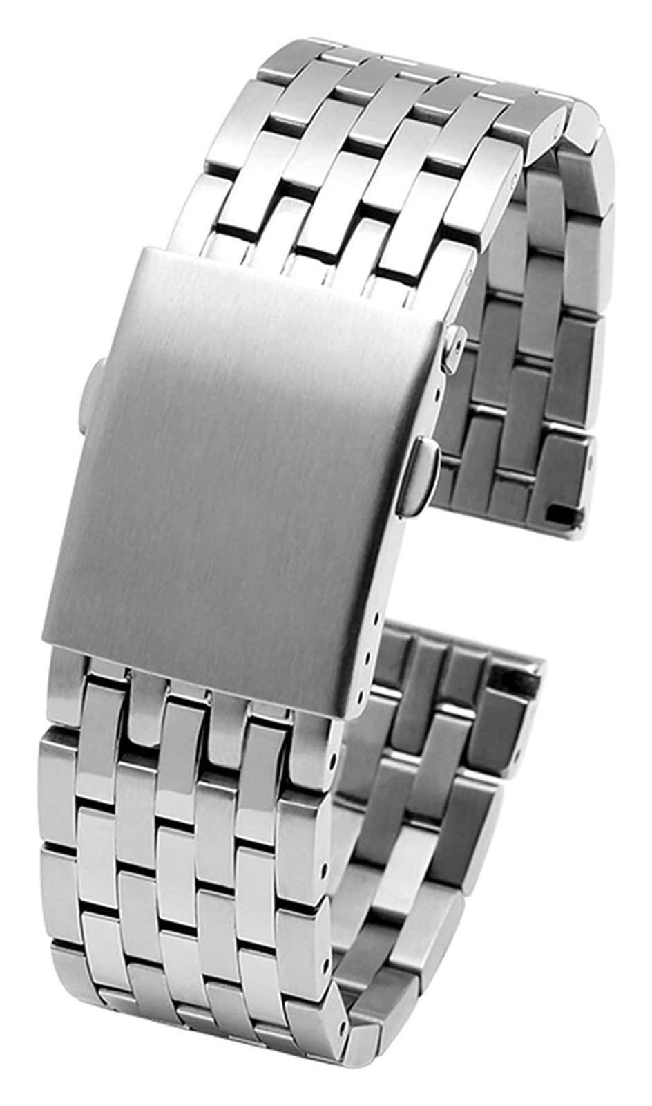 Correa de reloj de acero inoxidable 22mm en plata para hombre y mujer