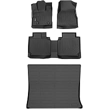 Automotive Floor Mats & Cargo Liner for GMC Terrain 2012-2017 & Chevrolet Equinox 2012-2017 All Weather Protection Full Set- Black