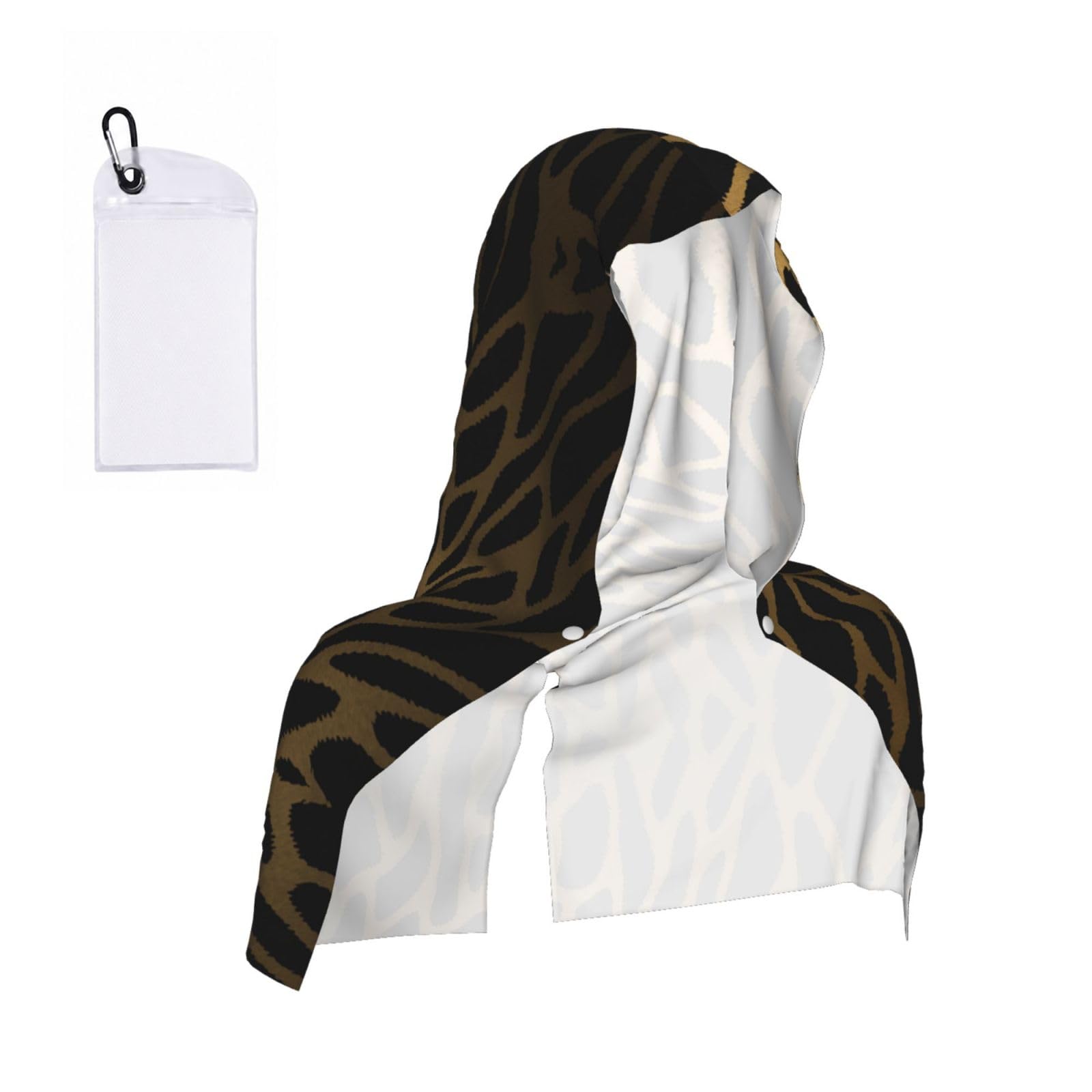 EZDLOWVBA Leopard Tiger Print 2 Pack Cooling Hoodie Towels,Sports Headscarf, Neck Wrap Scarf,Breathable Cooling Towel For Neck And Face, Travel, Swimming, Training