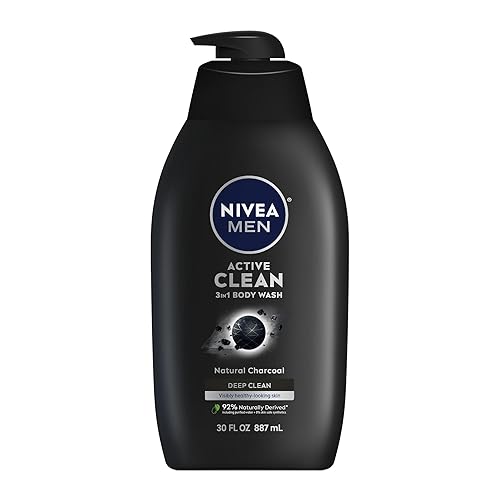 Miniatura 14 de NIVEA Men Active Clean Gel de baño con carbón natural para pieles normales a grasas, gel de baño de carbón 3 en 1, cara y cabello, elimina la