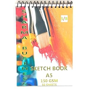 SHARMA BUSINESS A5 Sketch Book Qty. of 1 for Drawing Painting and Sketching 150 GSM Size Small 21×15 cm