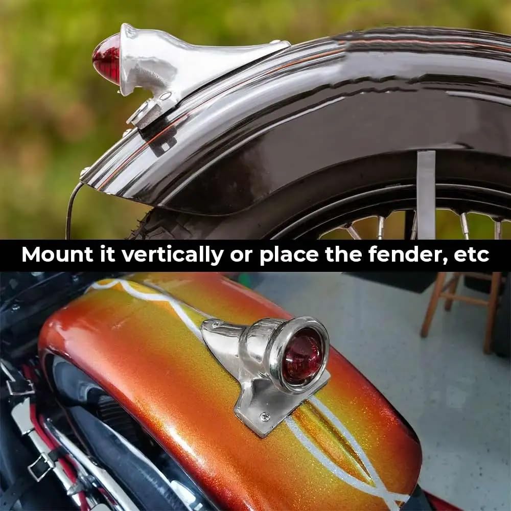 stop tylne światło Do Bobber Choppers tylne światło hamowania | Zamontuj tylne światło motocykla 12 V ze wspornikiem akcesoria motocyklowe