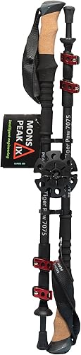 Tiger Paw 7075 - Bastones de trekking, color negro, altura ajustable