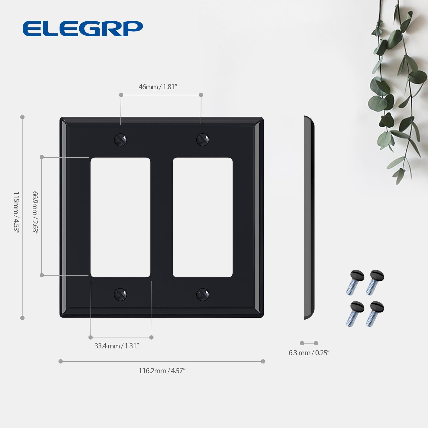 Decorative Wall Plates - Glossy Black (5 Pack) -3 Decorative Wall Plates - Glossy Black (5 Pack) -3