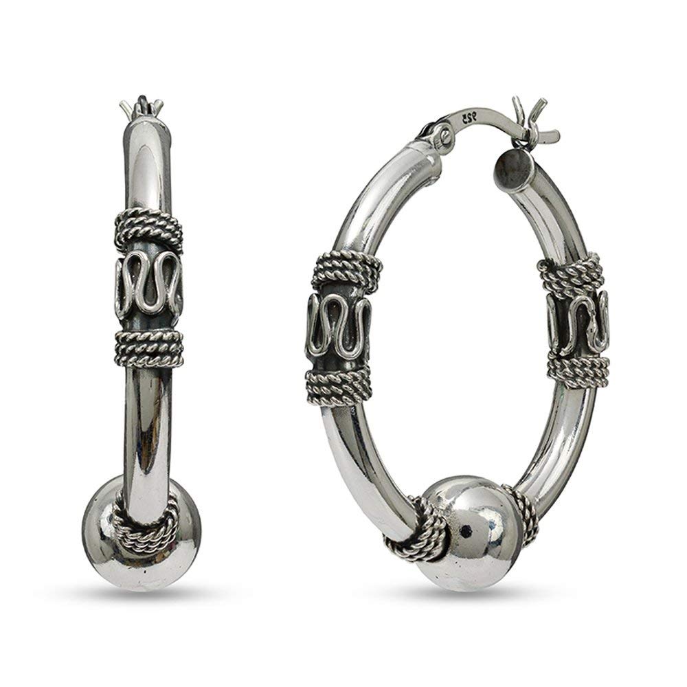 Women's Sterling Silver Hoop Earrings