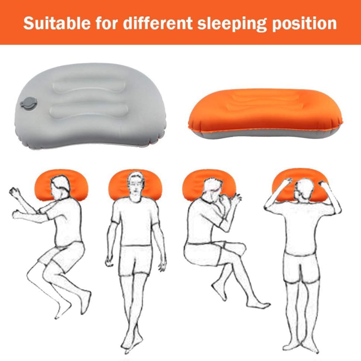 Lightweight Inflatable Travel Pillow Portable TPU Cushion with Ergonomic Design Compact Air Pillow for Camping and Nap for Outdoor Travel and Office Use