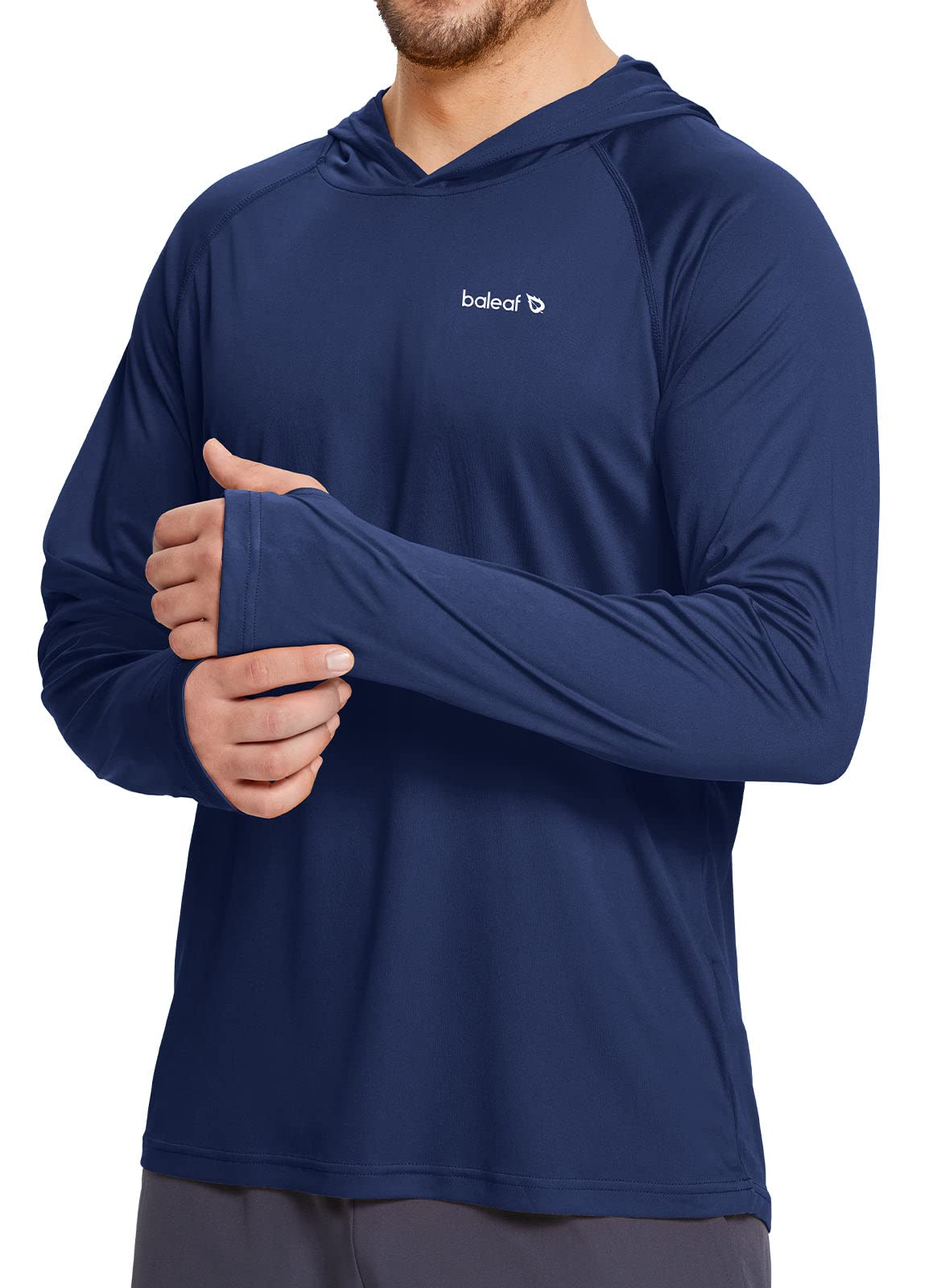 baleaf Men's Sun Protection Hoodie Shirt UPF 50+ Long Sleeve UV SPF T-Shirts Rash Guard Fishing Swimming Lightweight