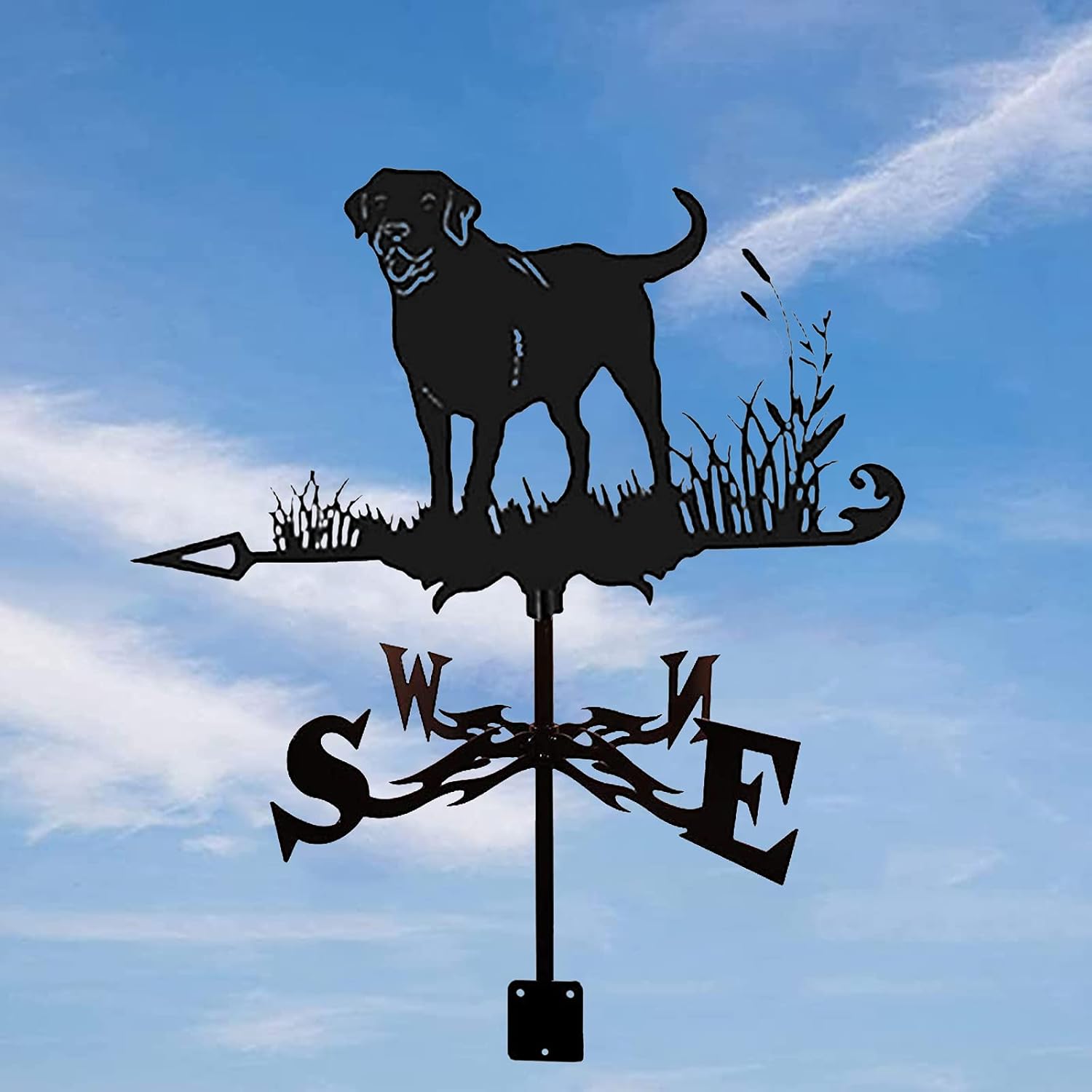 Weather Vane Labrador Weathervane Hound Dog Silhouette Weathervane Weather Vane Measuring Tools with Rustproof Coating for Outdoor Animal Stand Decor Craft