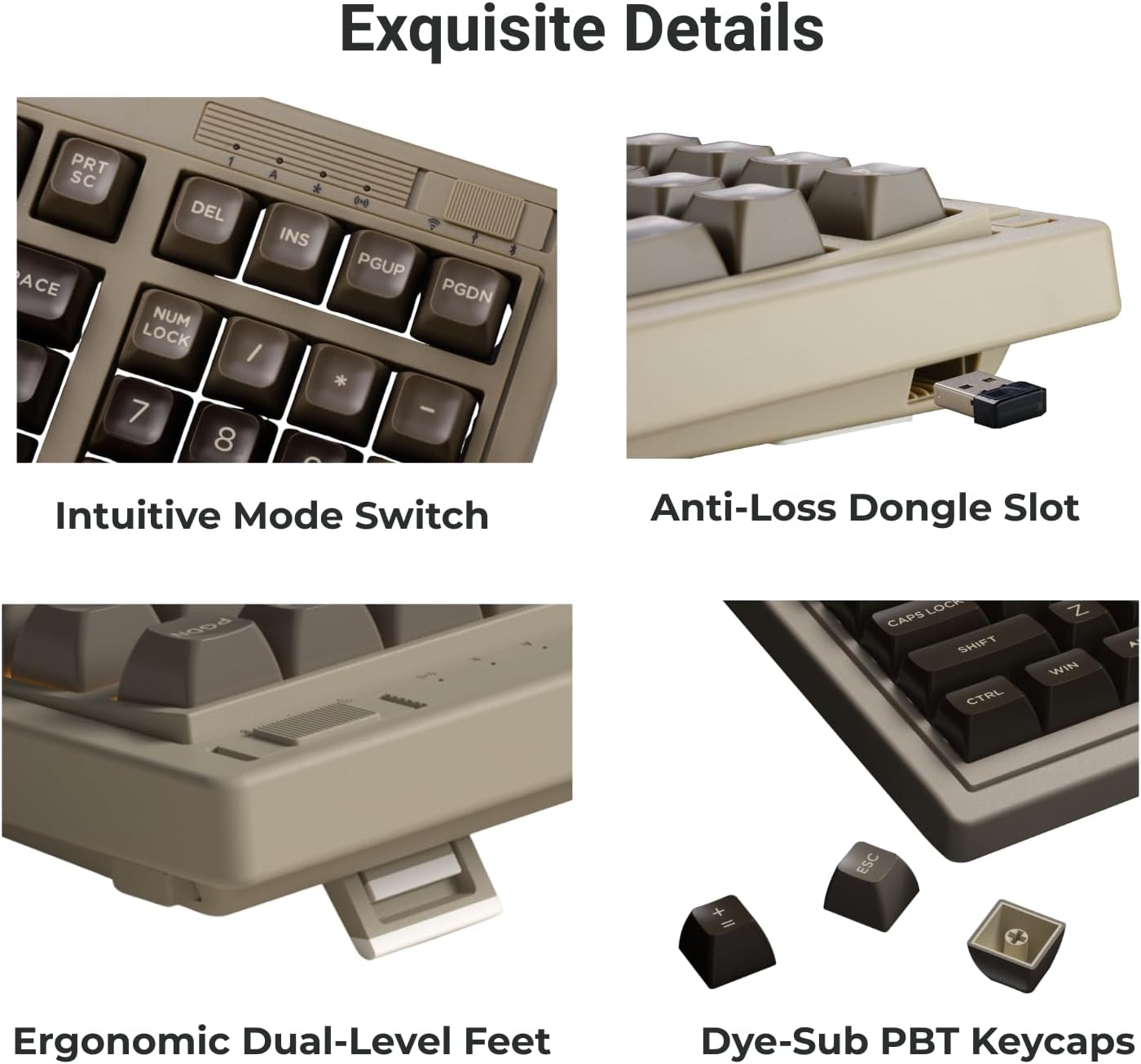 FL·ESPORTS OG98 Retro Tri-Mode Mechanical Keyboard, 96% Gasket Mount Hot Swappable Gaming Keyboard, SA Profile PBT Keycaps, 4000mAh for Mac/PC - Pre-lubed Creamy Linear Switches | Brown