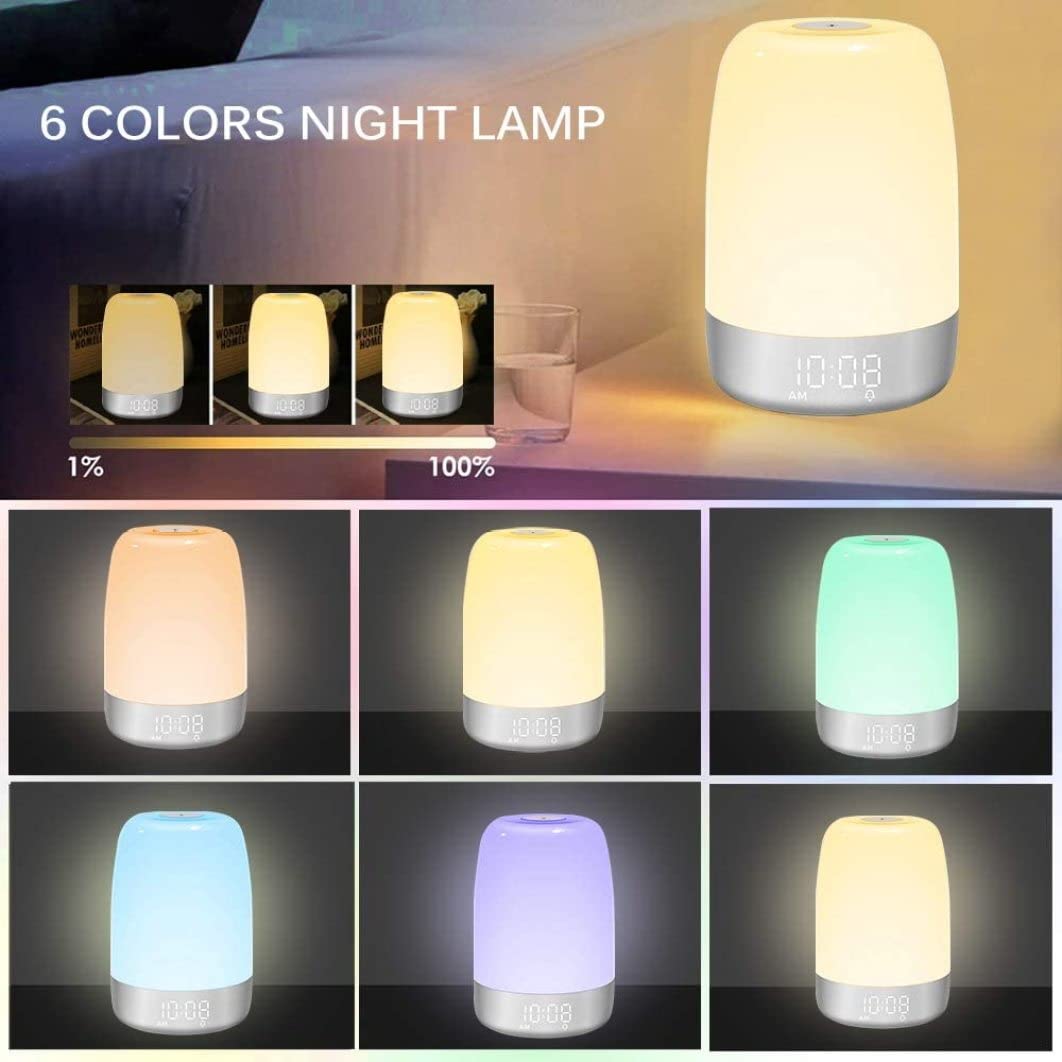 Amanecer simulación despertador luz LED despertador color noche junto a la cama luz ayuda para dormir USB para niños adultos
