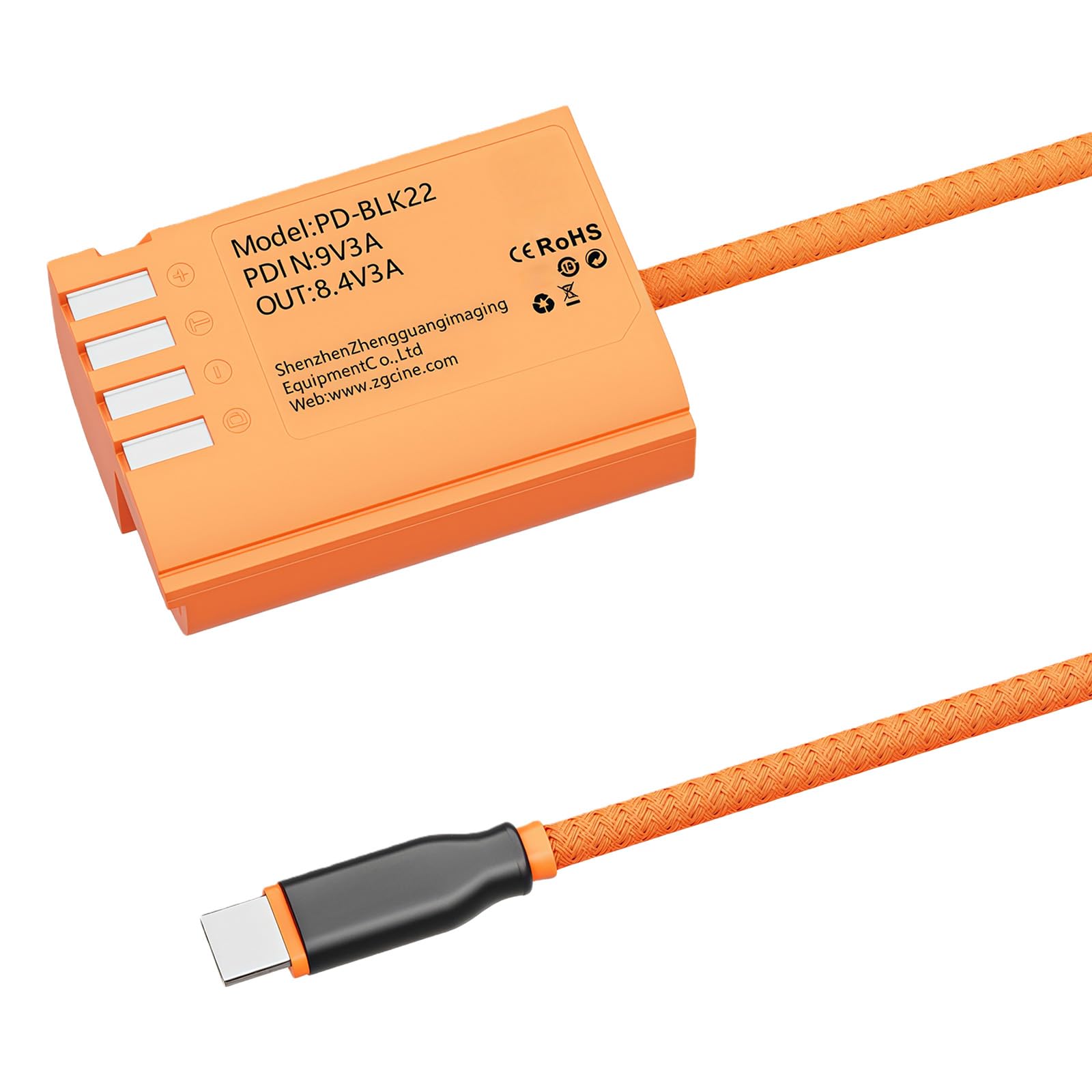 Wirtualny zasilacz USB C do DMW BLK22 do kompaktowych aparatów cyfrowych i zaawansowanych modeli z kablem 60 cm