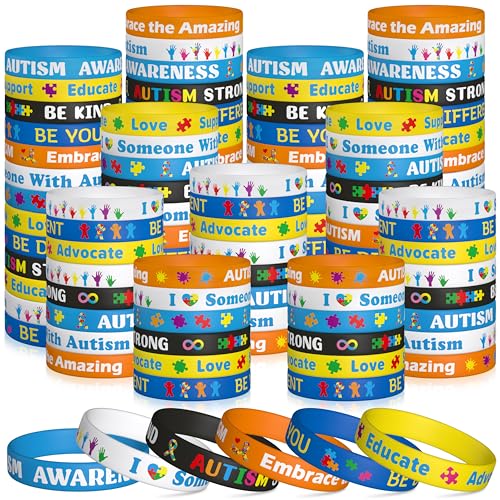 Bracelets en silicone autisme WATINC lot de 6 pièces puzzle colorées