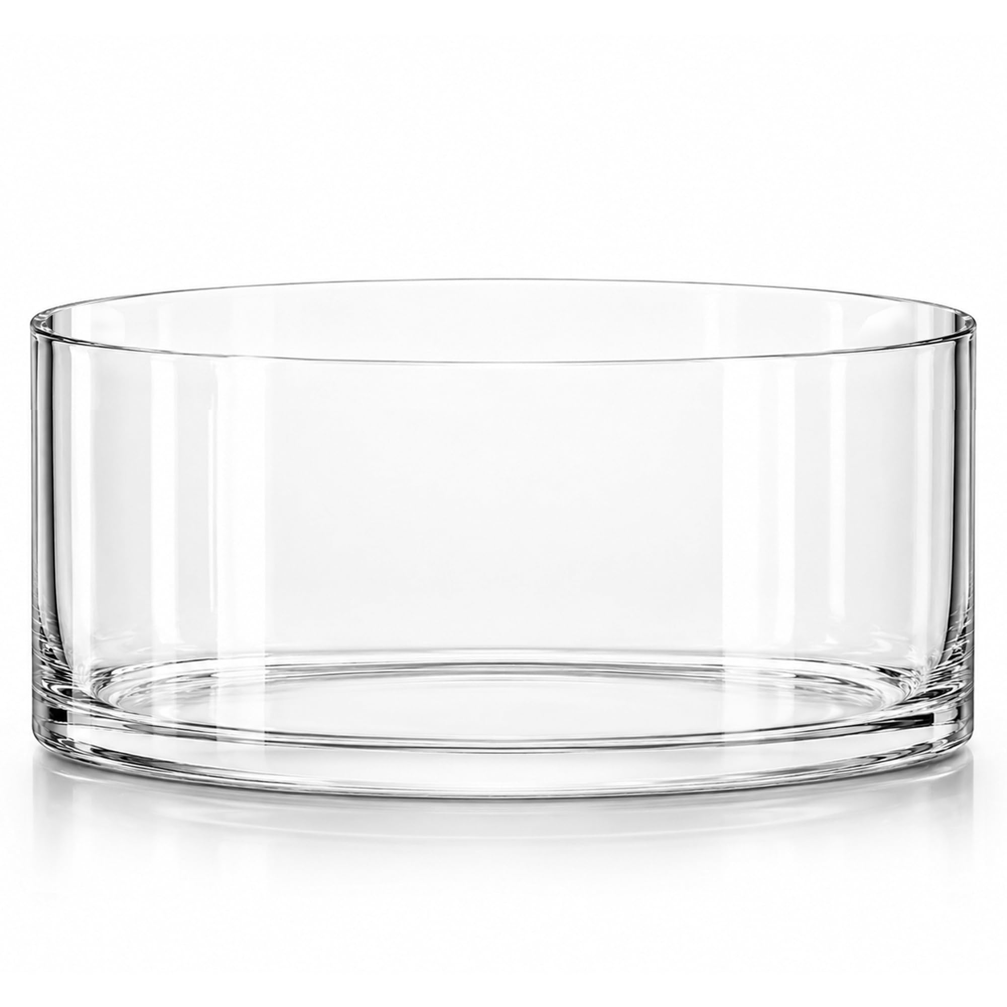 Royal Imports Flower Glass Vase Decorative Centerpiece For Home Or Wedding - Cylinder Shape, 4" Tall, 8" Opening, Clear