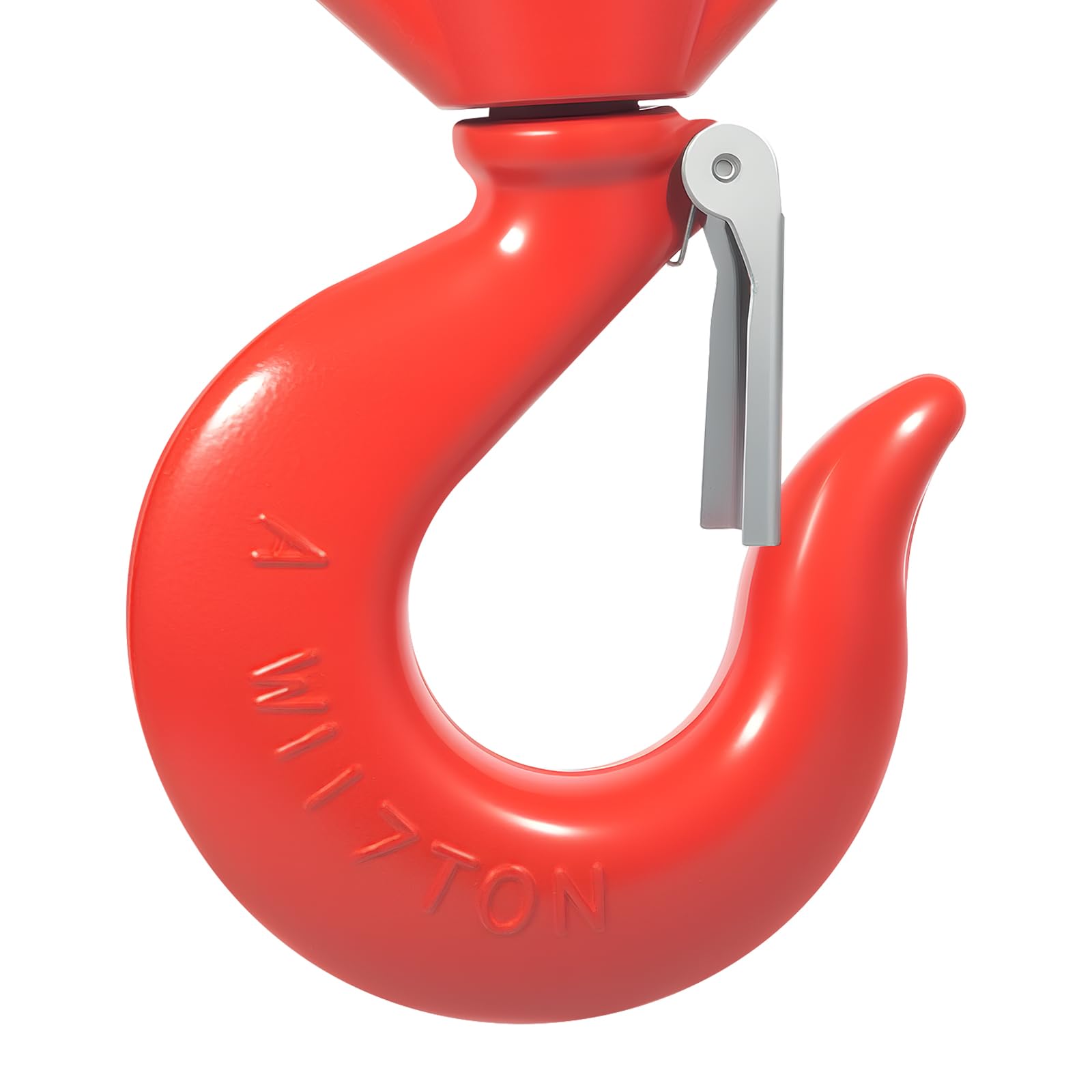 Ggbaony Red Lifting Hook 7 Ton Heavy Duty Swivel Hook With Security Latch Alloy Steel 360 Degree Rotating Hook For Construction Trailer Truck Industrial Use 12.2X5.63x1.38 Inch