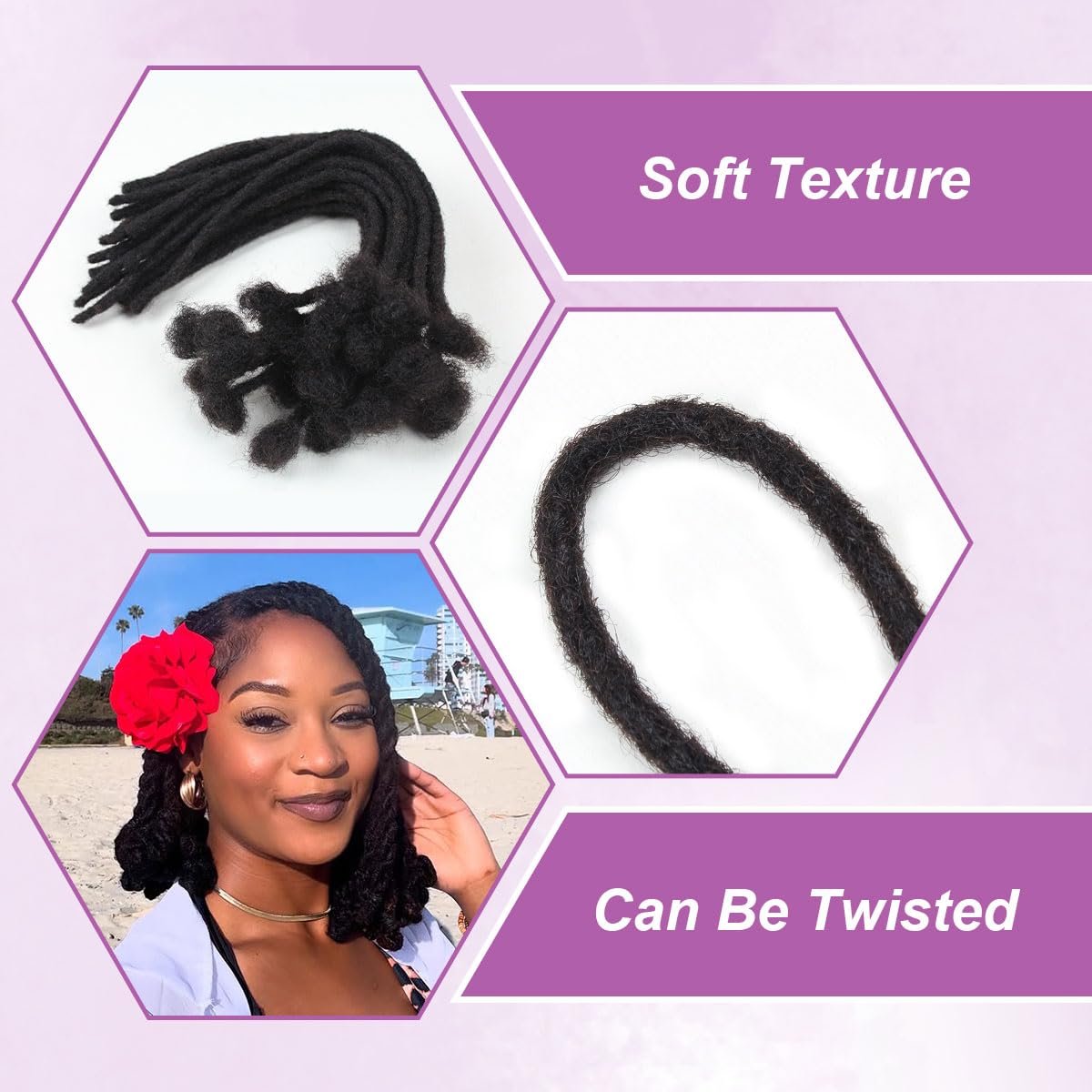Amazon.com : Vecago 10 inch 50 Strands Loc Extensions Human  display picture 2