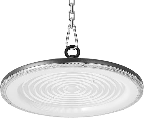 Miniatura 8 de Paquete de 20 luces LED UFO de 300 W 30000 LM de alta bahía, luz blanca de 6000 K, iluminación comercial de bahía con cadena colgante y enchufe,
