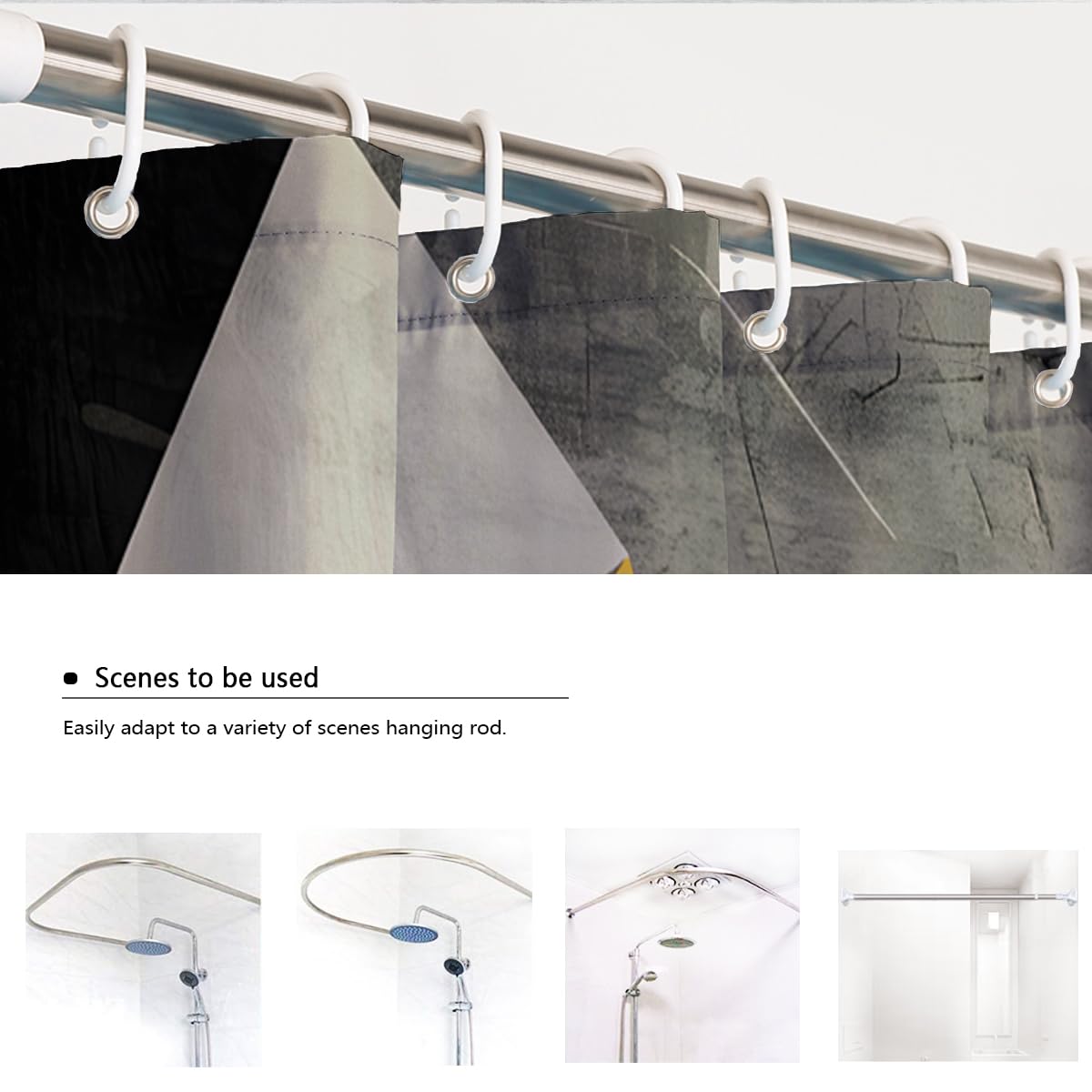 Rideau de Douche déco Salle de Bain Art géométrique W150xL200 cm