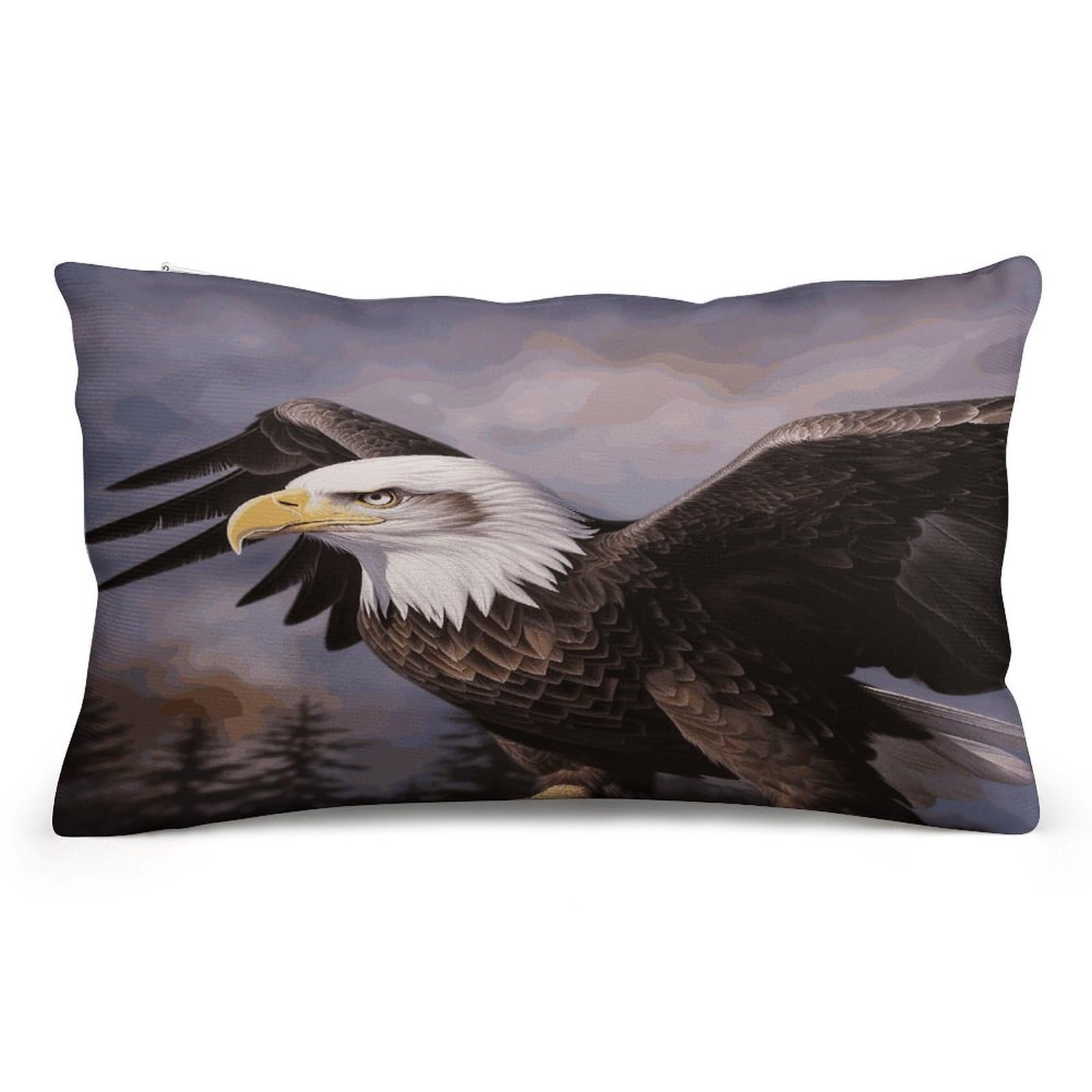FekiLoot Bald Eagle Pillowcases Super Soft Cozy Lumbar Decorative Throw Pillow Covers Plush Pillow Shams with Zipper Double-Sided Decorative Pillows Shells for All Seasons