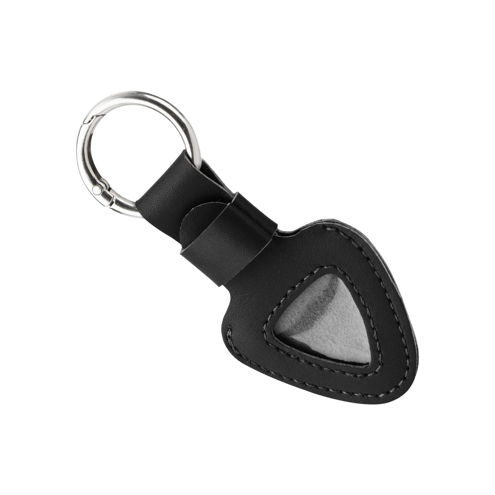 Jazuaiao Guitar Pick Organizers Triangular Shape Guitar Pick Storage Bag Accessory Tool Pocket PU Texture for Picks Case Keychain