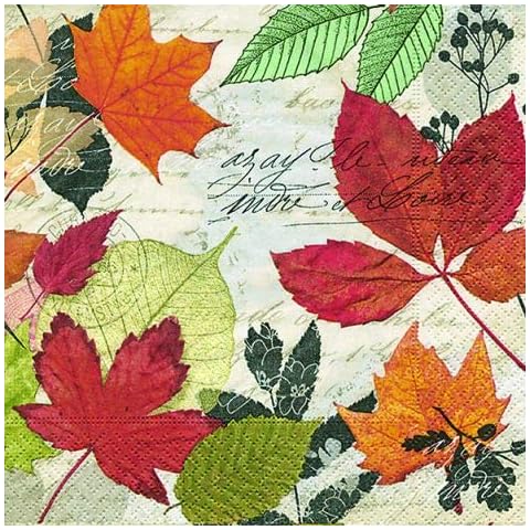 Motivserviette Herbst Blätter Cover
