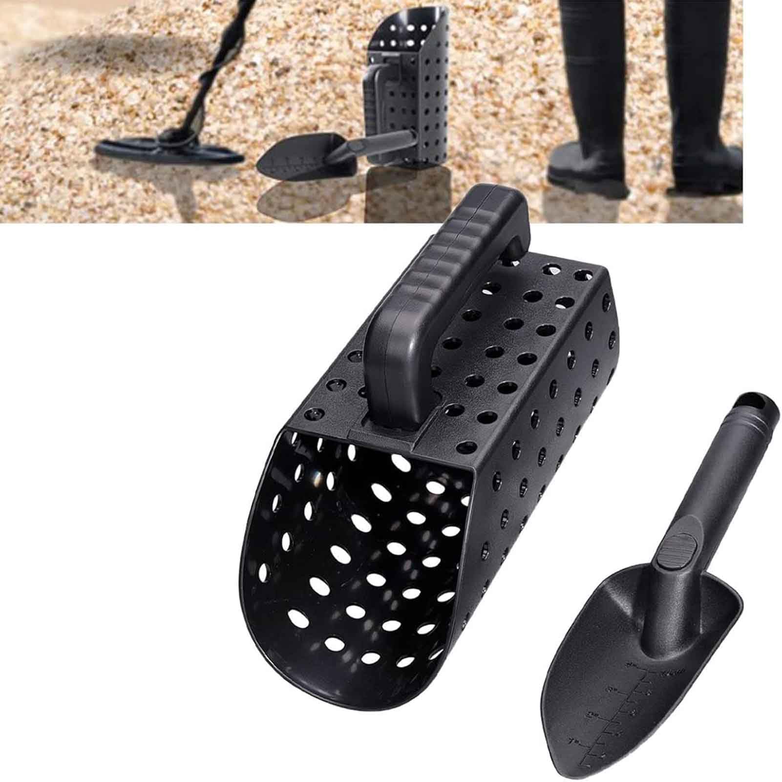 Set di Pale per Sabbia per Metal Detector, Strumenti per scavi per Metal Detector, Pala per Sabbia per Metal Detector con Manico, Pala da Spiaggia per Bambini e Adulti