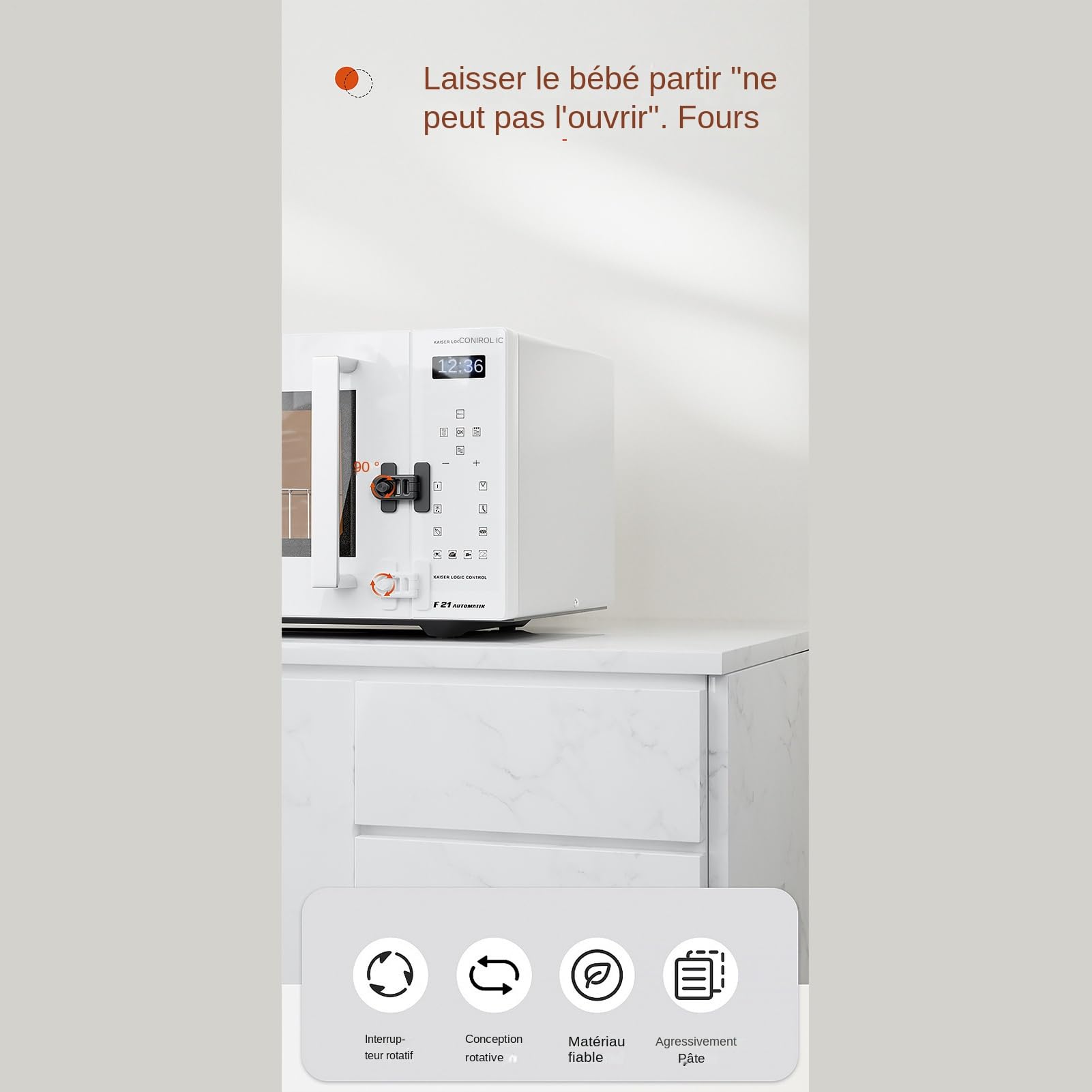 Verrou Enfant Pour Réfrigérateur,Meuble Sans Perçage,Verrous Réfrigérateur - Pour Four Cuisinière Congélateur Cuisine Salle de Bain Chambre Nurserie Maison Placard Garde-Manger Commode Porte