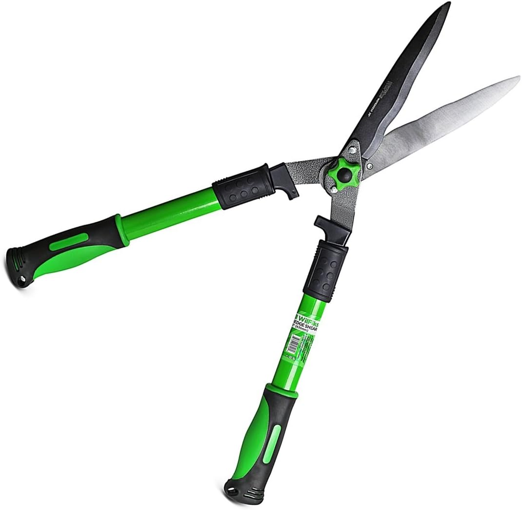 🔥 Flаѕh Sаlе WilFiks Hedge Shears for Professional Gardening and Landscaping - 25" Hedge Clippers with Carbon Steel Blade, Comfortable Handle, Wavy Blade, Absorb Shock Garden Trimmer for Grass, Bushes, Branches