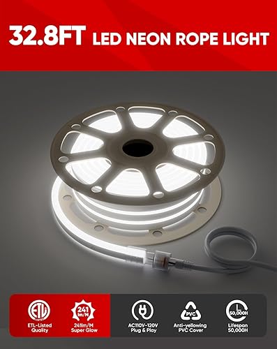 Miniatura 3 de Shine Decor Paquete de productos de Dimmer Pack Remote con kit de luces LED de neón blancas de 10M32.8ft