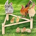 Chicken Perch for Coop & Brooder, Pine Wooden Chicken Toys & Coop Accessories for Chicken Triangular Gym Roosting Bar for Large Hens Parrots Birds, Natural Poultry Stand Chicken Nesting Support - 1P