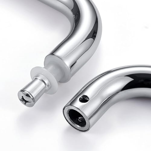 Miniatura 8 de Ranbo Manija tubular de puerta de ducha sin marco de 8 pulgadas, distancia de orificio de montaje de 8 pulgadas, se adapta a vidrio de 14-12