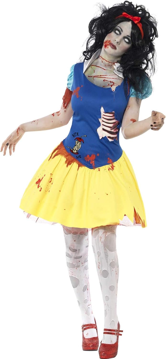 Smiffy's Women's Zombie Snow Fright Costume, Dress with Latex Chest and Headband