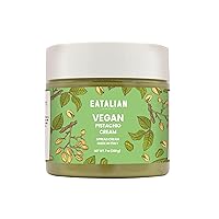 Vista 10 de EATALIAN by AMZ BETTER Crema de proteína de pistacho crujiente untable 7 oz/200 gr, crema de pistacho con granos, pasta de proteínas, sabor dulce