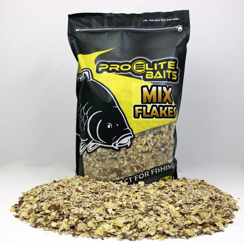 Mix Flakes Copos | Carp Food | Copos de maiz, Trigo, Haba para Cebo de Pesca de Peces Grandes |