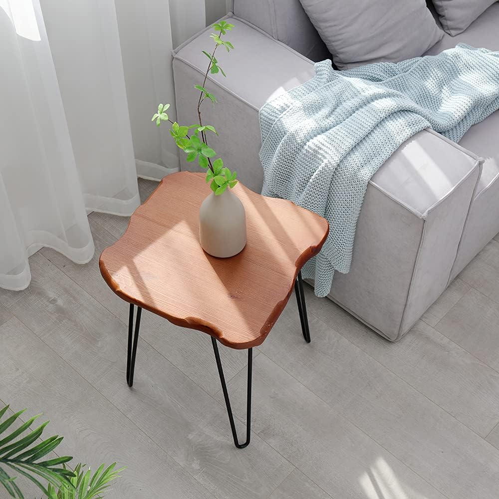 WELLAND Side Table for Living Room, End Table with Hairpin Legs for Bedroom, Farmhouse Decor, Heavy-Duty Pine Wood Top in Espresso Finish, Easy to Assemble, 17.7”W x 17.7”D x 20.3”H