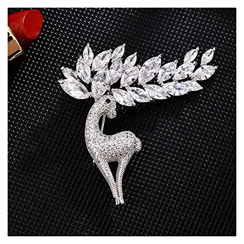 Broche cerf WXKAGF en zircon : le bijou idéal pour un look élégant au quotidien